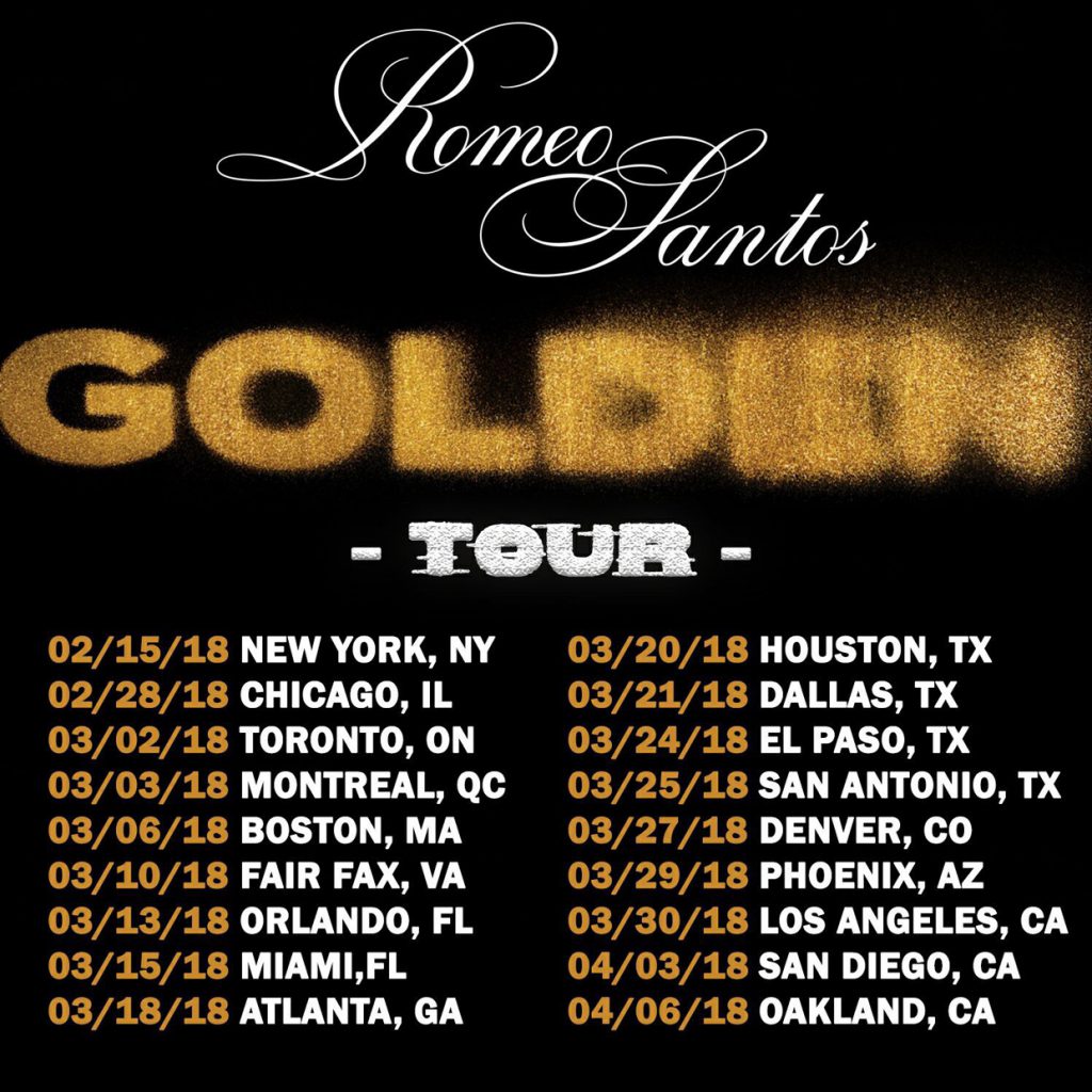 Romeo Santos anuncia fechas del «Golden Tour» radioNOTAS