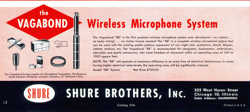 World's First Wireless Mic - The Shure Vagabond