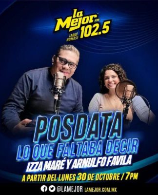 Izza Maré y Arnulfo Favila programa en La Mejor 102.5 FM Saltillo
