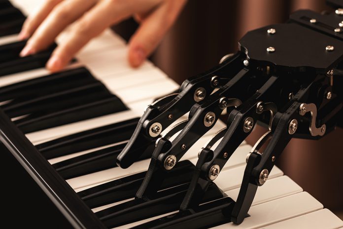 Human With Neural Hand Prosthesis Playing Piano