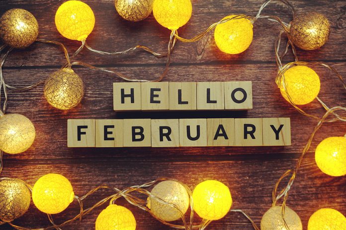 Hello February Alphabet Letter With Led Cotton Balls On Wooden B