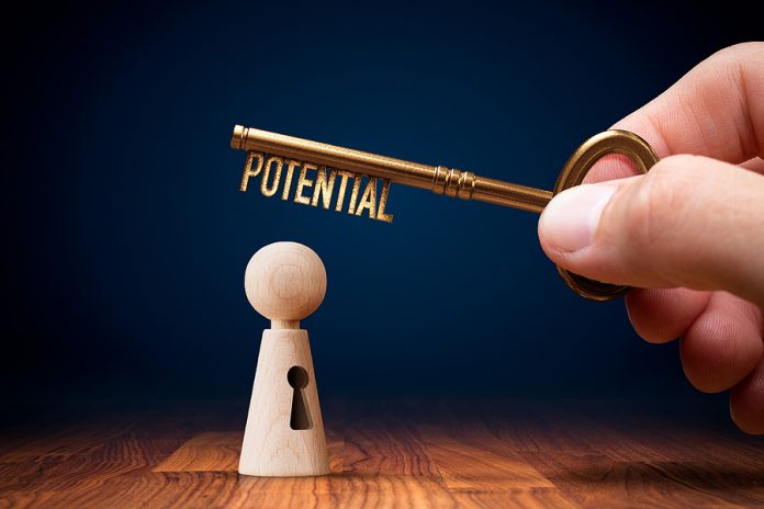 Coach Has A Key To Unlock Potential - Motivation Concept. Coach