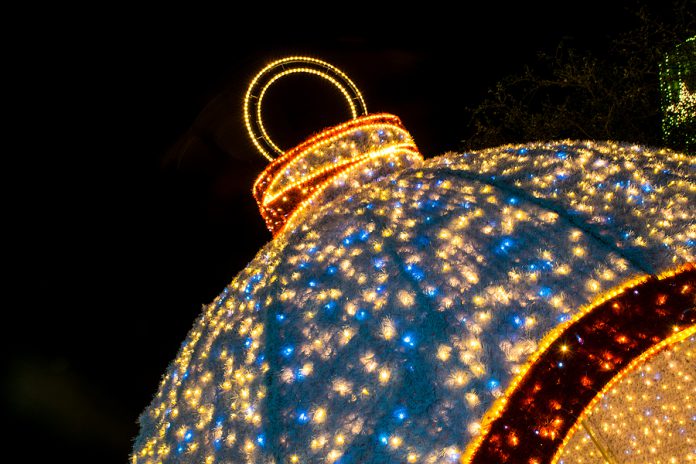 Huge Christmas Ornament Glows At Night In The Small Texas Town O