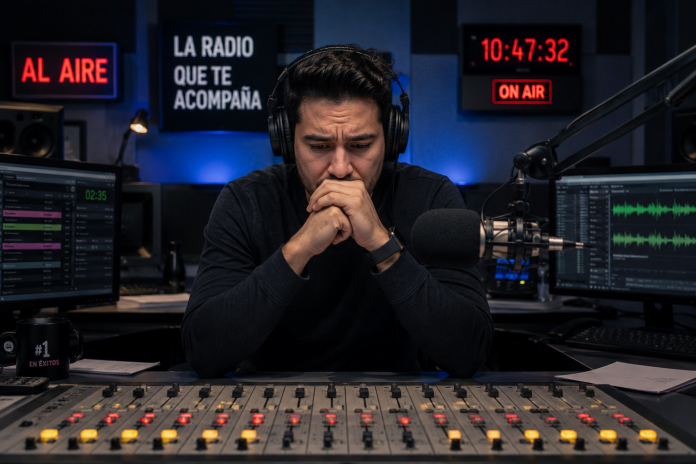 Locutor preocupado