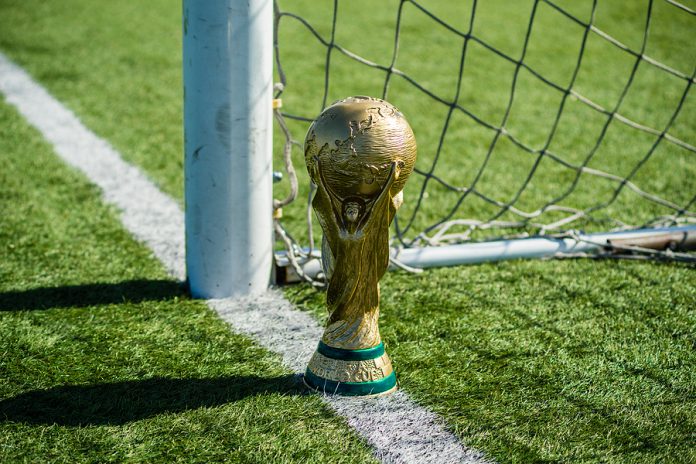 April 9, 2018 Moscow, Russia Trophy Of The Fifa World Cup And Of