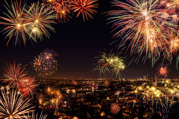 Whole City Celebrating With Fireworks