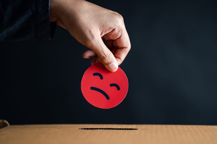 Customer Experience Dissatisfied Choose Bad Face Emoticon Paper
