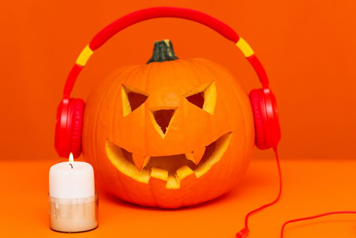 Happy Halloween Decorations Festival And Music Concept Backgroun